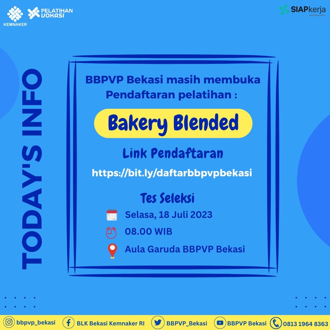 Pendaftaran Bakery Blended PBK Tahap 4